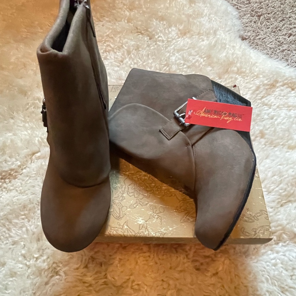 American Rag "Acoreene" Wedge Booties - Taupe